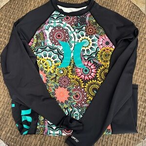 Hurley Rash Guard UPF top. Long sleeve sun shirt. Swimsuit cover up